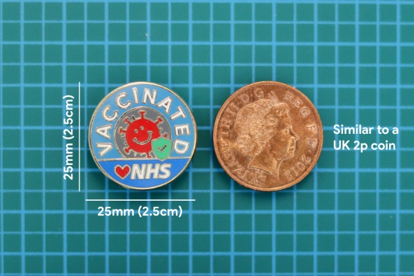 Image 5 of 'Vaccinated love NHS pin badge'