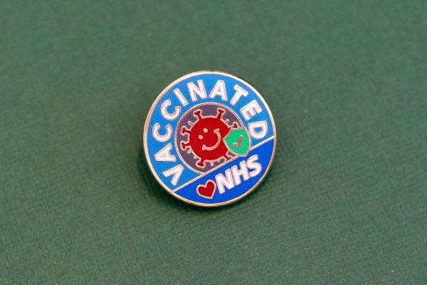 Image 6 of 'Vaccinated love NHS pin badge'