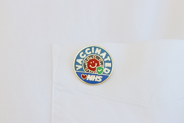 Image 9 of 'Vaccinated love NHS pin badge'