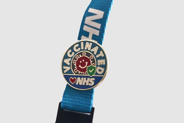 Image 10 of 'Vaccinated love NHS pin badge'